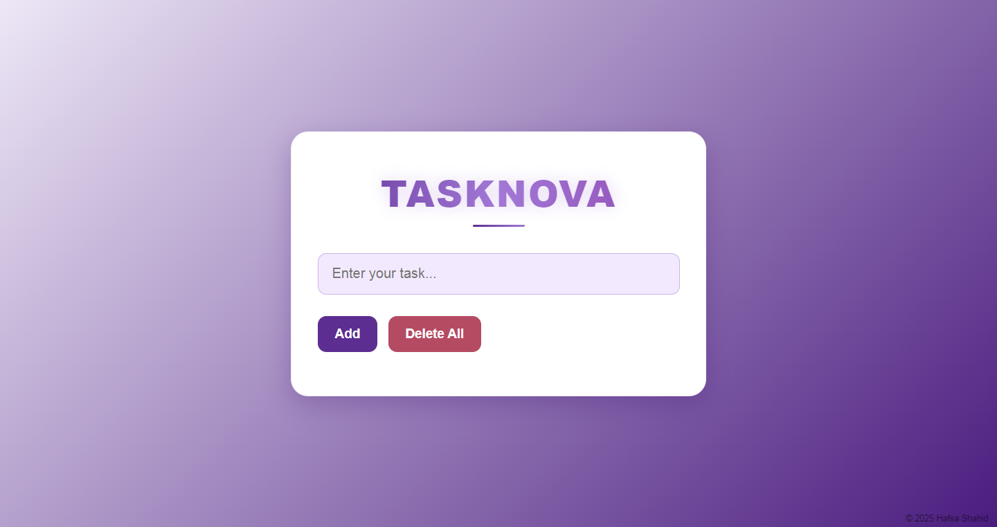TaskNova Todo App
